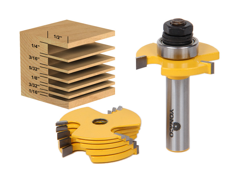 Rabbet Slot Piece Slot Cutter Wing Router Bit Set