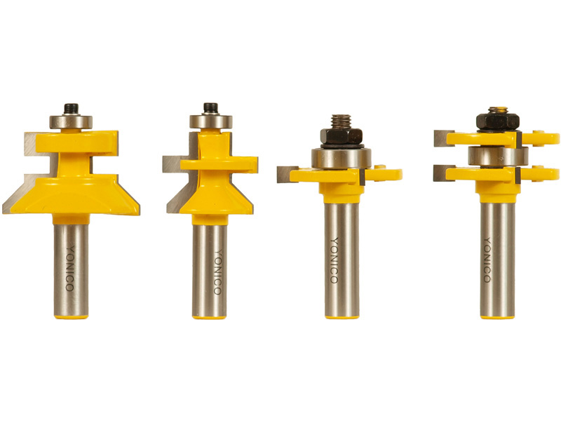 4 Bit Tongue and Groove V-Notch Router Bit Set - 1/2