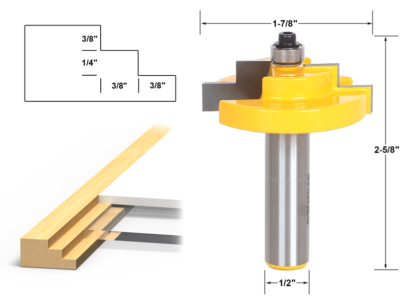 Rabbet & Slot :: Stepped Rabbet: Picture Frame Router Bit For 1/4 ...